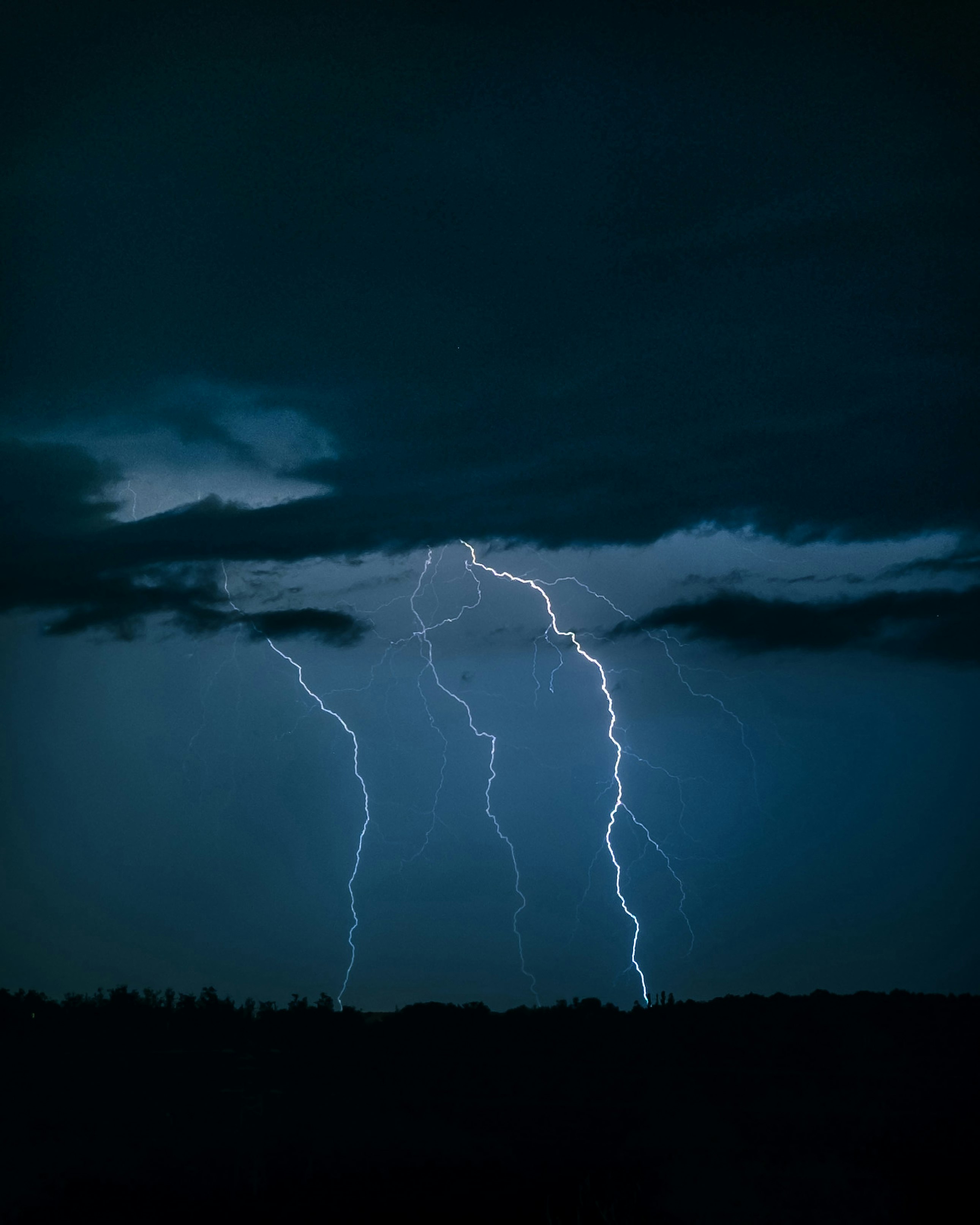 lightning strike on black clouds